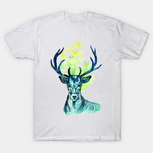 Blue Deer in the Headlight T-Shirt